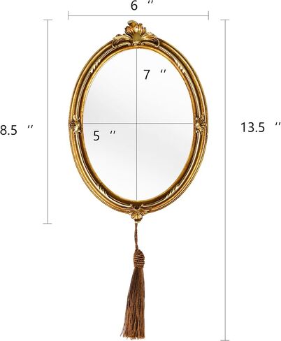 Vintage 5X7 Photo Frame, Oval Resin Photo Frame, Desktop Photo Frame, Wall Mounted Photo Frame with Pendant for Desktop and Wall Display (Gold 5x7) in Saudi Arabia
