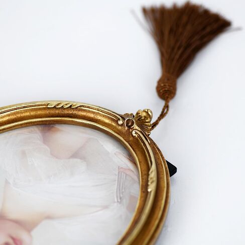Vintage 5X7 Photo Frame, Oval Resin Photo Frame, Desktop Photo Frame, Wall Mounted Photo Frame with Pendant for Desktop and Wall Display (Gold 5x7) in Saudi Arabia