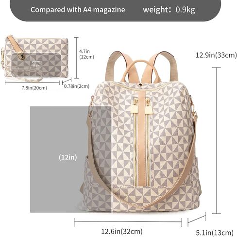 NEICOA Fashion Backpack Purse for Women Designer Convertible Travel Backpack Shoulder Bag with Wallet for Ladies 2psc in Saudi Arabia