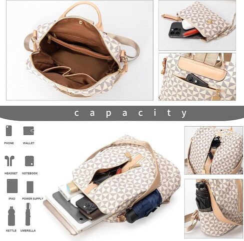 NEICOA Fashion Backpack Purse for Women Designer Convertible Travel Backpack Shoulder Bag with Wallet for Ladies 2psc in Saudi Arabia