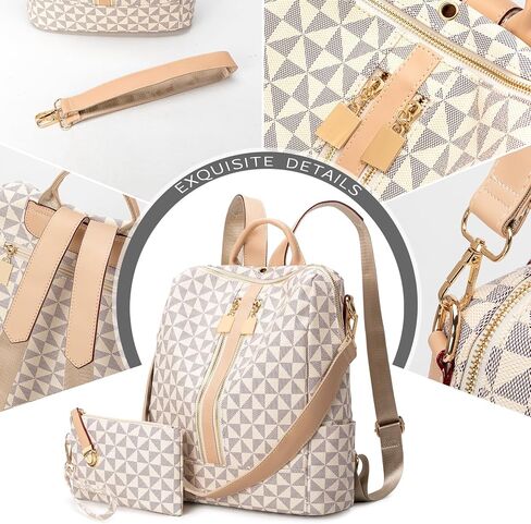 NEICOA Fashion Backpack Purse for Women Designer Convertible Travel Backpack Shoulder Bag with Wallet for Ladies 2psc in Saudi Arabia