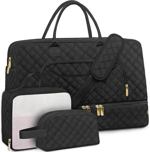 3 حزمة سفر حقيبة داكز ، أكياس عطلة نهاية الأسبوع للنساء مع مقصورة الأحذية ، ومساحة البلاط الكبيرة ، البند الشخصي ، تحمل أكياس مع جيب مبل in Kuwait