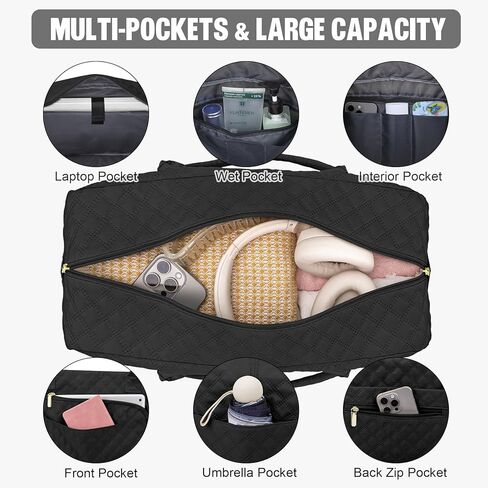 3 حزمة سفر حقيبة داكز ، أكياس عطلة نهاية الأسبوع للنساء مع مقصورة الأحذية ، ومساحة البلاط الكبيرة ، البند الشخصي ، تحمل أكياس مع جيب مبل in Kuwait