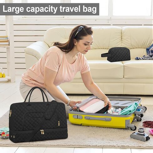 3 حزمة سفر حقيبة داكز ، أكياس عطلة نهاية الأسبوع للنساء مع مقصورة الأحذية ، ومساحة البلاط الكبيرة ، البند الشخصي ، تحمل أكياس مع جيب مبل in Kuwait