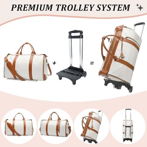 Rolling Garment Bag for Travel,Large Convertible Garment Duffel Bag Rolling Duffle Bag with Wheels,Carry on Garment Bags Weekender Travle Jenni Bags for Women Men(Black2) in Saudi Arabia