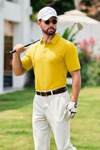Cotrasen Men's Polo Shirts Short Sleeve Cotton Pique 3 Buttons Golf Shirts Classic Fit Casual Performance T-Shirt in Saudi Arabia