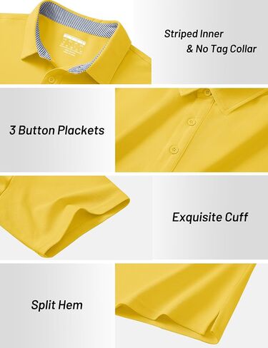 Cotrasen Men's Polo Shirts Short Sleeve Cotton Pique 3 Buttons Golf Shirts Classic Fit Casual Performance T-Shirt in Saudi Arabia