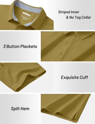 Cotrasen Men's Polo Shirts Short Sleeve Cotton Pique 3 Buttons Golf Shirts Classic Fit Casual Performance T-Shirt in Saudi Arabia