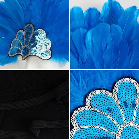 تاج غطاء الرأس الريش مع أعمدة ، وتصميم تاجي ، وتصميم Tiara ، و Showgirl Carnival Costume Compiece in Kuwait