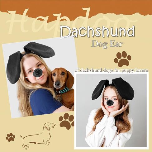 مجموعة أزياء الكلب Dachshund ، أذني الكلب ، عادل ، Tail Tie tise dachshund هدايا ، جرو ، إكسسوارات حفلات الأذنين للنساء للنساء in Kuwait