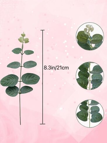 50pcs Eucalyptus Leaves Simulate Green Plants, Wedding Home Office Center Flower Decoration, Vase Flower Arrangement DIY (Silver Dollar Eucalyptus Leaves) in Saudi Arabia