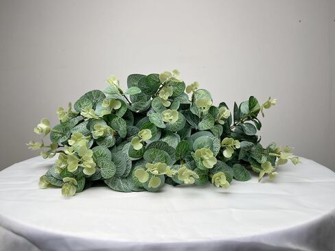 50pcs Eucalyptus Leaves Simulate Green Plants, Wedding Home Office Center Flower Decoration, Vase Flower Arrangement DIY (Silver Dollar Eucalyptus Leaves) in Saudi Arabia
