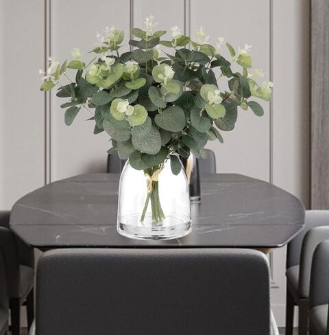 50pcs Eucalyptus Leaves Simulate Green Plants, Wedding Home Office Center Flower Decoration, Vase Flower Arrangement DIY (Silver Dollar Eucalyptus Leaves) in Saudi Arabia