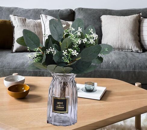 50pcs Eucalyptus Leaves Simulate Green Plants, Wedding Home Office Center Flower Decoration, Vase Flower Arrangement DIY (Silver Dollar Eucalyptus Leaves) in Kuwait