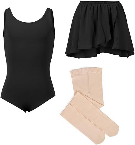 Tank Leotard Outfit with Leotard, Skirt, Tights for Toddlers/Little Girls/Young Girls in Kuwait