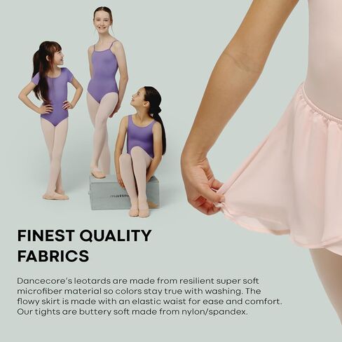 Tank Leotard Outfit with Leotard, Skirt, Tights for Toddlers/Little Girls/Young Girls in Kuwait