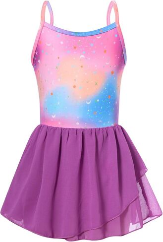 Ballet Leotards for Girls Gymnastics Leotards with Skirt Camisole Dance Outfit 4-8 Years in Saudi Arabia