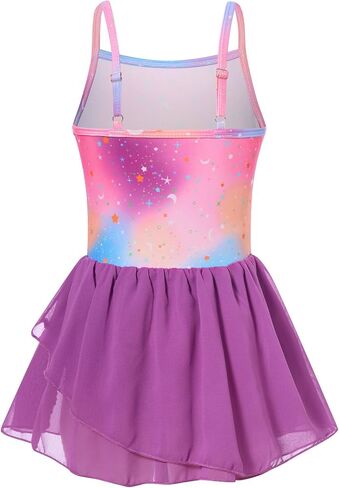 Ballet Leotards for Girls Gymnastics Leotards with Skirt Camisole Dance Outfit 4-8 Years in Saudi Arabia