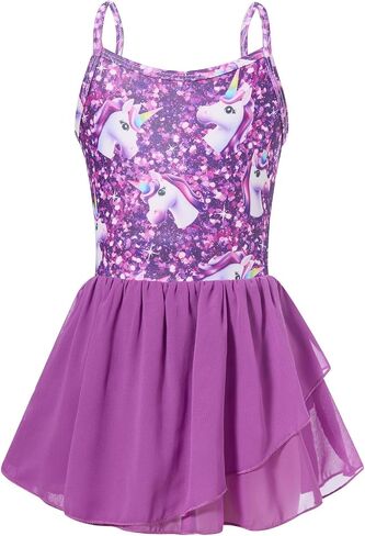 Ballet Leotards for Girls Gymnastics Leotards with Skirt Camisole Dance Outfit 4-8 Years in Saudi Arabia