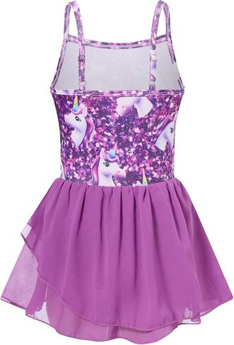 Ballet Leotards for Girls Gymnastics Leotards with Skirt Camisole Dance Outfit 4-8 Years in Saudi Arabia