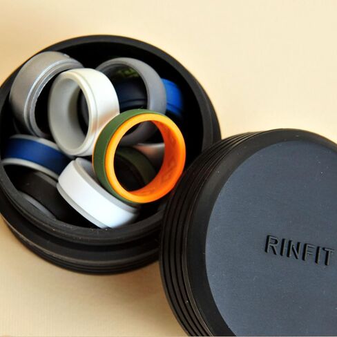 Rinfit Silicone Box for Silicone Rings - 30 Ring Capacity, Travel Organizer for Rings - Compact & Stylish Storage Solution - Black in Saudi Arabia