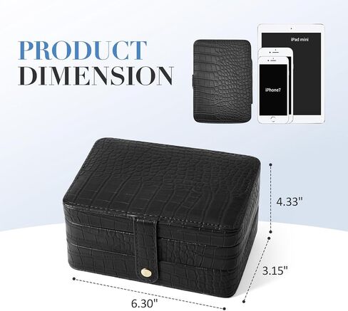 Jewelry Box for Women and Girls, PU Leather Made Jewelry Organizer, 3 Layers Jewelry Storage for Rings, Earings, Necklaces, Bracelets, Valentines Day Gifts (Green+Small) in Saudi Arabia