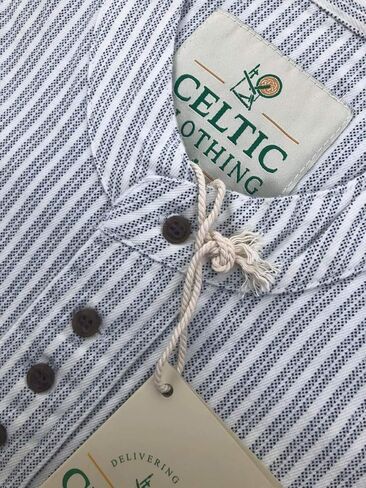 Traditional Irish Grandfather Shirt, Button-Down, 100% Cotton, Banded Collar, Chest Pocket, Shirt-Tail Hem in Saudi Arabia