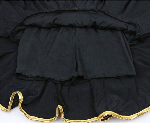 Daydance Kids Girl's Latin Dance Skirt for Ballroom Samba Tango Practice with Boy Shorts Black-Blue in Saudi Arabia