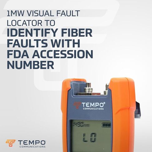 مقياس الطاقة الضوئية القياسي من الألياف TEMPO OPM210 مع محدد موقع الخطأ البصري | OPM مع جهاز اختبار الألياف الضوئية VFL | 270 هرتز، 1 كيلو هرتز، 2 كيلو هرتز؛ -70 إلى +10 ديسيبل؛ 850/1300/1310/1490/1550/1625 نانومتر in Saudi Arabia