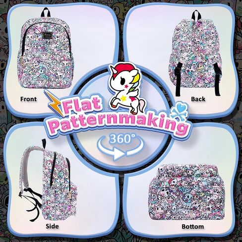 Tokidoki Backpack with Unicorno Keychain Travel Backpack for Women Casual Daypack for Work Weekender Business (multicolor) in Saudi Arabia
