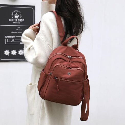 Backpack Purse for Women Ladies Nylon Bag Casual Daypack Travel Shopping Pack (B Style Cream White) in Saudi Arabia