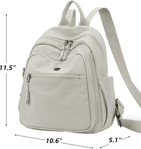 Backpack Purse for Women Ladies Nylon Bag Casual Daypack Travel Shopping Pack (B Style Cream White) in Saudi Arabia