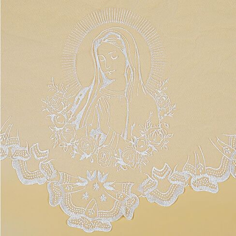 Church Veil - Our Lady Embroidered Lace Triangle Headscarf Floral Church Veil Latin Mass Scarf in Saudi Arabia