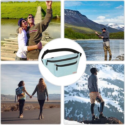 حقيبة فاني للرجال والنساء - حقيبة خصر - حقيبة حزام خفيفة الوزن للسفر والرياضة والمشي لمسافات طويلة in Kuwait