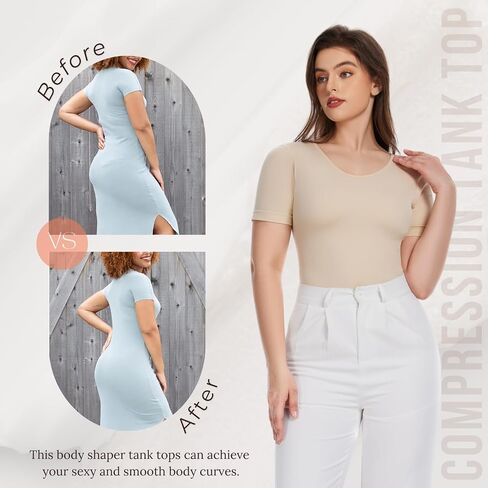 Shapewear Tank Tops for Women Compression Tank Top Tummy Control Seamless Slimming Camisole Cami in Saudi Arabia