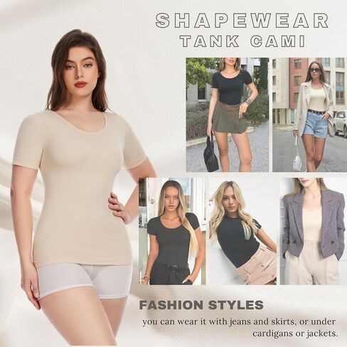 Shapewear Tank Tops for Women Compression Tank Top Tummy Control Seamless Slimming Camisole Cami in Saudi Arabia