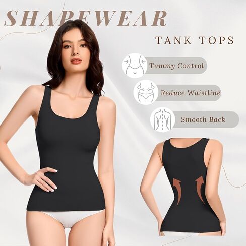 Shapewear Tank Tops for Women Compression Tank Top Tummy Control Seamless Slimming Camisole Cami in Saudi Arabia
