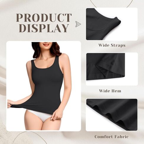 Shapewear Tank Tops for Women Compression Tank Top Tummy Control Seamless Slimming Camisole Cami in Saudi Arabia
