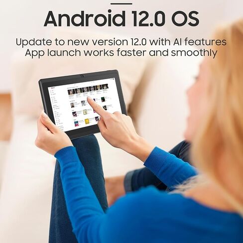 Android Tablet, 10 inch Tablets, 2GB+32GB Computer Tablet Support 512GB Expand, 2MP + 8MP Camera, IPS Screen, WiFi, Bluetooth, 6000mAh, Google GMS Certified Tableta Black in Saudi Arabia