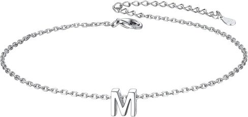 ChicSilver 925 Sterling Silver Initial Ankle Bracelets for Women, Simple Dainty Letter Initial Anklets Beach Foot Chain Alphabet Jewelry in Saudi Arabia