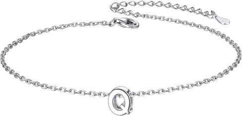 ChicSilver 925 Sterling Silver Initial Ankle Bracelets for Women, Simple Dainty Letter Initial Anklets Beach Foot Chain Alphabet Jewelry in Saudi Arabia