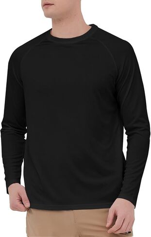 HYCOPROT Men's Rash Guard Shirts UPF 50+ Sun Protection Fishing Shirts for Men UV Long Sleeve Quick Dry Swim Shirt Running in Kuwait