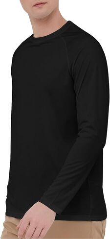 HYCOPROT Men's Rash Guard Shirts UPF 50+ Sun Protection Fishing Shirts for Men UV Long Sleeve Quick Dry Swim Shirt Running in Kuwait