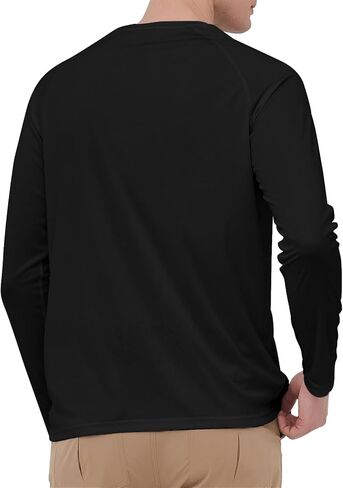 HYCOPROT Men's Rash Guard Shirts UPF 50+ Sun Protection Fishing Shirts for Men UV Long Sleeve Quick Dry Swim Shirt Running in Kuwait
