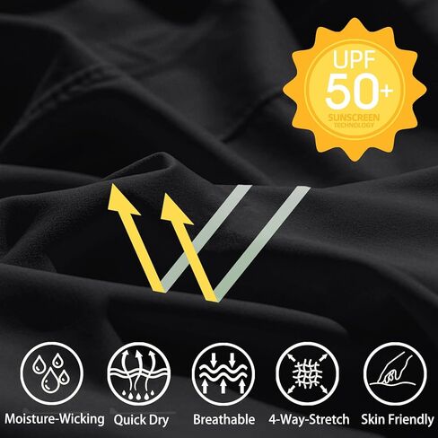 HYCOPROT Men's Rash Guard Shirts UPF 50+ Sun Protection Fishing Shirts for Men UV Long Sleeve Quick Dry Swim Shirt Running in Kuwait