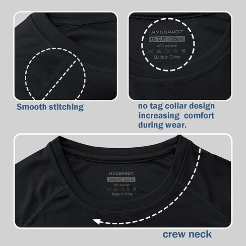 HYCOPROT Men's Rash Guard Shirts UPF 50+ Sun Protection Fishing Shirts for Men UV Long Sleeve Quick Dry Swim Shirt Running in Kuwait