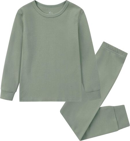 Organic Cotton Boys Girls Pajama Set, 2-Piece Kids Long Sleeve Top and Pants Pajamas, Toddler Snug Fit Sleepwear Set in Saudi Arabia
