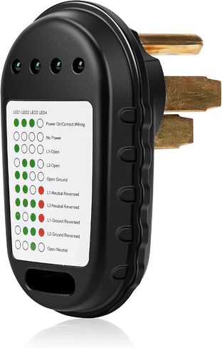 Welluck 50 AMP RV Circuit Analyzer ، 50a 125v/250V tester tester مع LED مؤشر LID 14-50p 50 amp slabe for campers ، Travel Trailers (ETL Certified) in Kuwait