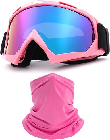 Motorcycle Goggles Dirt Bike ATV Off-road Riding Motocross Glasses with Neck Gaiter Face Cover for Women Girls in Saudi Arabia