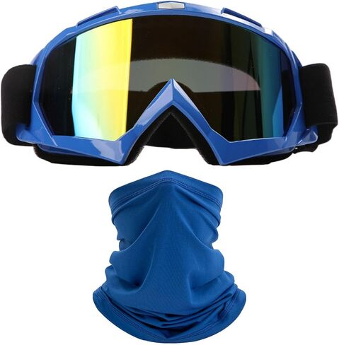 Motorcycle Goggles Dirt Bike ATV Off-road Riding Motocross Glasses with Neck Gaiter Face Cover for Women Girls in Kuwait